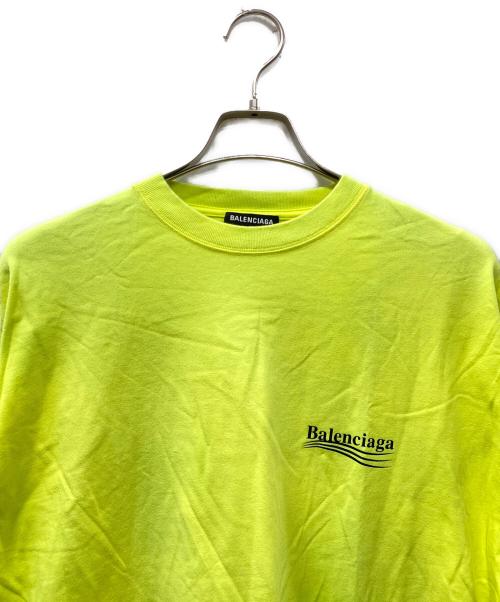 BALENCIAGA（バレンシアガ）BALENCIAGA (バレンシアガ) CAMPAIGN LOGO OVERSIZE TEE ロゴTシャツ イエロー サイズ:Ｓの古着・服飾アイテム