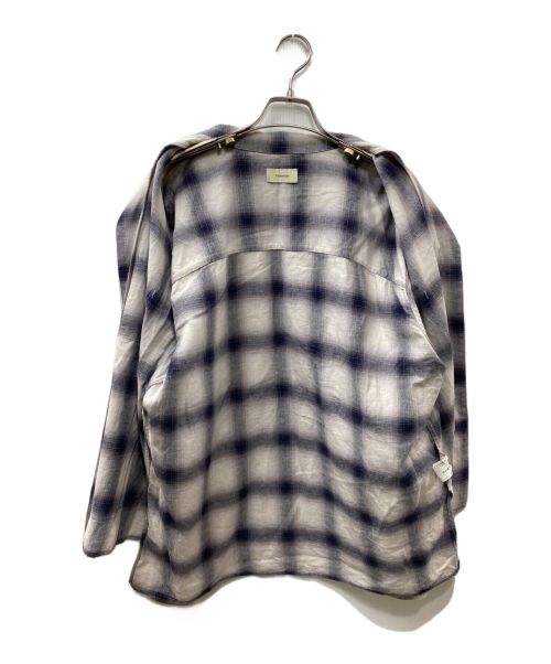 Toironier（トワロニエ）Toironier (トワロニエ) オンブレチェックチャイナシャツ ベージュ×ネイビー サイズ:Freeの古着・服飾アイテム