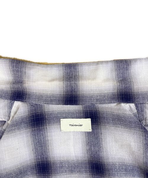 Toironier（トワロニエ）Toironier (トワロニエ) オンブレチェックチャイナシャツ ベージュ×ネイビー サイズ:Freeの古着・服飾アイテム