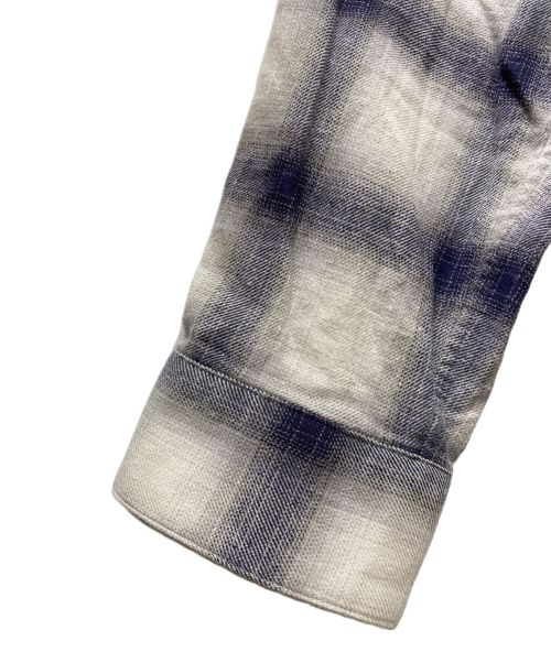 Toironier（トワロニエ）Toironier (トワロニエ) オンブレチェックチャイナシャツ ベージュ×ネイビー サイズ:Freeの古着・服飾アイテム