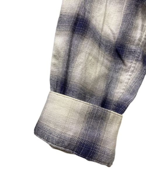 Toironier（トワロニエ）Toironier (トワロニエ) オンブレチェックチャイナシャツ ベージュ×ネイビー サイズ:Freeの古着・服飾アイテム