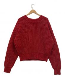 MEIAS（メイアス）の古着「メランジ クルーネックニット」｜レッド
