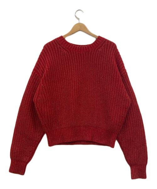 MEIAS（メイアス）MEIAS (メイアス) メランジ クルーネックニット レッド サイズ:Mの古着・服飾アイテム