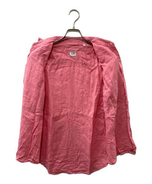 C.P COMPANY（シーピーカンパニー）C.P COMPANY (シーピーカンパニー) S/Sリネンシャツ ピンク サイズ:3の古着・服飾アイテム