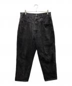 MARITHE+FRANCOIS GIRBAUDマリテフランソワジルボー）の古着「テーパードワイドブラックデニム」｜ブラック