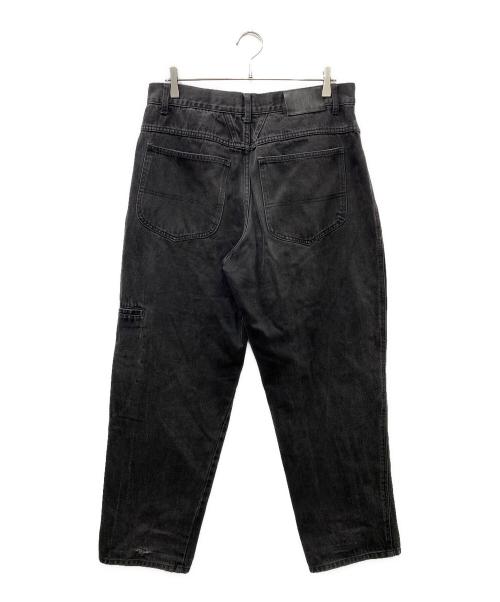MARITHE+FRANCOIS GIRBAUD（マリテフランソワジルボー）MARITHE+FRANCOIS GIRBAUD (マリテフランソワジルボー) テーパードワイドブラックデニム ブラック サイズ:SIZE 86cm (W34)の古着・服飾アイテム