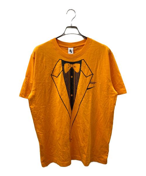 NIKE（ナイキ）NIKE (ナイキ) OFFWHITE (オフホワイト) コラボプリントTシャツ オレンジ サイズ:XL 未使用品の古着・服飾アイテム