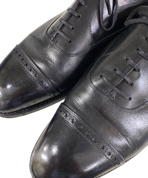 Trading post（トレーディングポスト）Trading post (トレーディングポスト) HICKOK2 パンチングキャップトウ ストレートチップシューズ ブラック サイズ:SIZE 9 1/2の古着・服飾アイテム