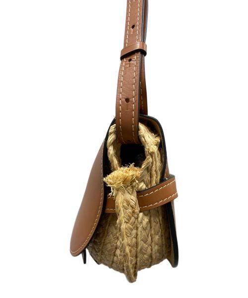 LOEWE（ロエベ）LOEWE (ロエベ) ゲートバッグ ミニラフィア ショルダーバッグ ブラウン×ベージュ サイズ:OneSizeの古着・服飾アイテム