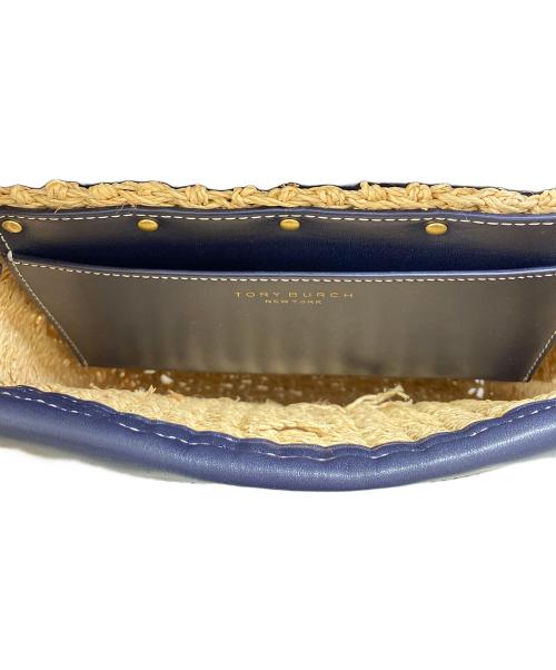 TORY BURCH（トリーバーチ）TORY BURCH (トリーバーチ) カゴ ショルダーバッグ ベージュ×ネイビーの古着・服飾アイテム