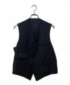 Yohji Yamamoto pour hommeヨウジヤマモト プールオム）の古着「ウールギャバベスト ジレ」｜ブラック