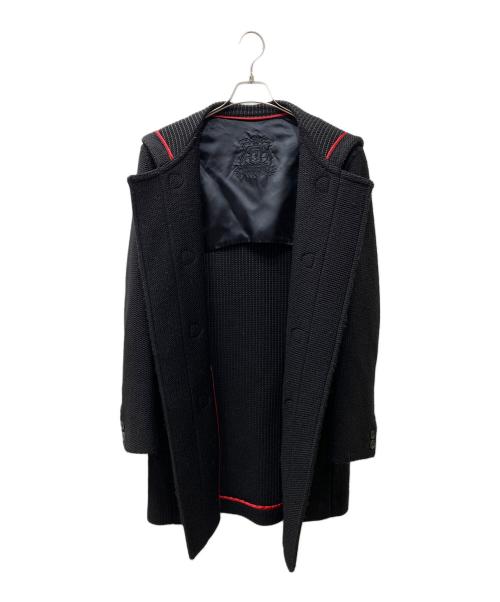 TRUSSARDI（トラサルディ）TRUSSARDI (トラサルディ) ニットダッフルコート ブラック サイズ:SIZE 50の古着・服飾アイテム