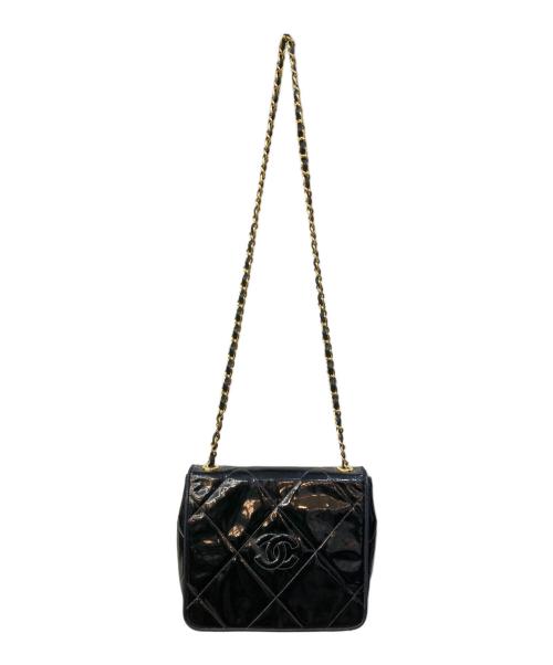 CHANEL（シャネル）CHANEL (シャネル) エナメルチェーンショルダーバッグ ブラック サイズ:OneSizeの古着・服飾アイテム