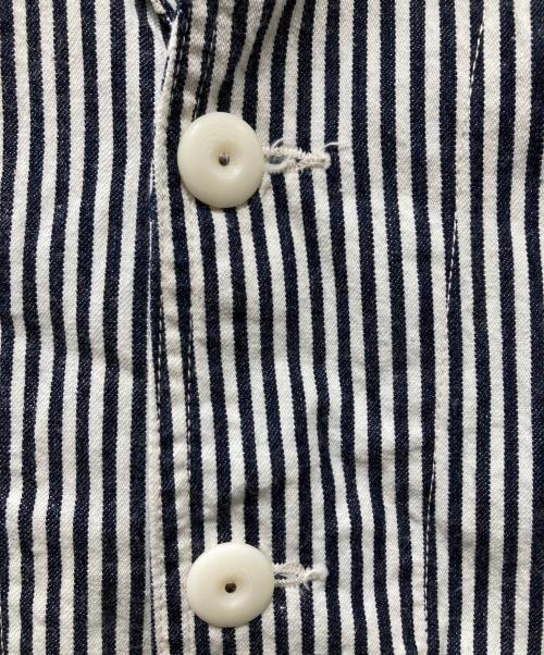 THE CORONA UTILITY（コロナユーティリティ）THE CORONA UTILITY (コロナユーティリティ) Utility Navy Jumper / High Density Hickory Stripe ネイビー×ホワイト サイズ:XLの古着・服飾アイテム