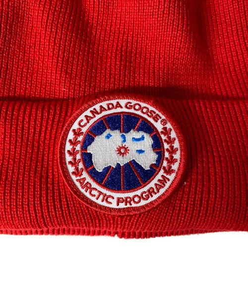 CANADA GOOSE（カナダグース）CANADA GOOSE (カナダグース) アークティック ディスク トゥック ニット帽 レッド サイズ:OneSizeの古着・服飾アイテム