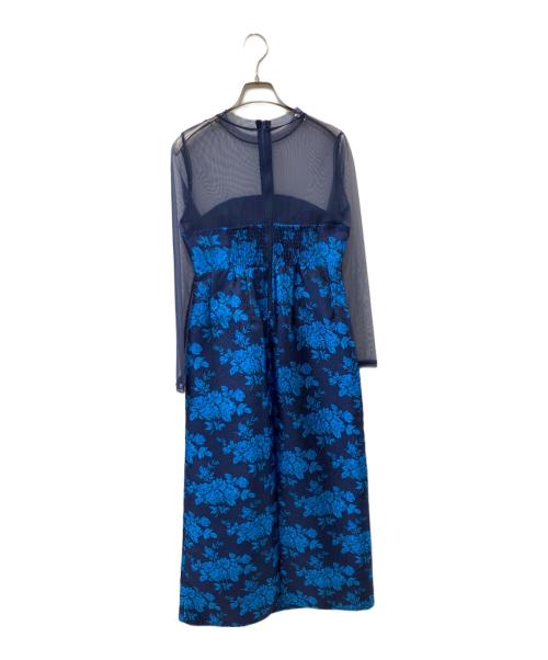 AMAIL（アマイル）AMAIL (アマイル) Mood flower dress ドレスワンピース ブルー×ネイビー サイズ:Freeの古着・服飾アイテム