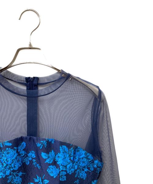 AMAIL（アマイル）AMAIL (アマイル) Mood flower dress ドレスワンピース ブルー×ネイビー サイズ:Freeの古着・服飾アイテム