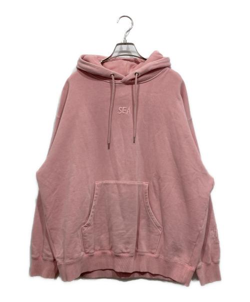 WIND AND SEA（ウィンダンシー）WIND AND SEA (ウィンダンシー) ロゴ刺繍パーカー ピンク サイズ:Mの古着・服飾アイテム