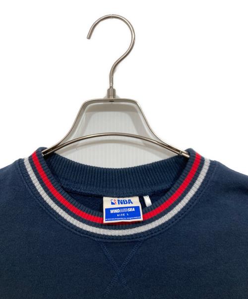 WIND AND SEA（ウィンダンシー）WIND AND SEA (ウィンダンシー) NBA (エヌビーエー) ロゴスウェット ネイビー サイズ:Lの古着・服飾アイテム