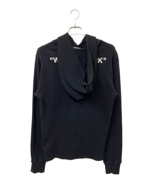 OFFWHITE（オフホワイト）OFFWHITE (オフホワイト) サーマル プルオーバーパーカー ブラック サイズ:SIZE Mの古着・服飾アイテム