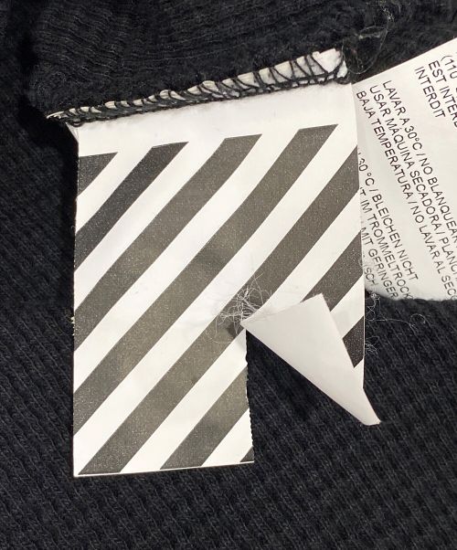 OFFWHITE（オフホワイト）OFFWHITE (オフホワイト) サーマル プルオーバーパーカー ブラック サイズ:SIZE Mの古着・服飾アイテム