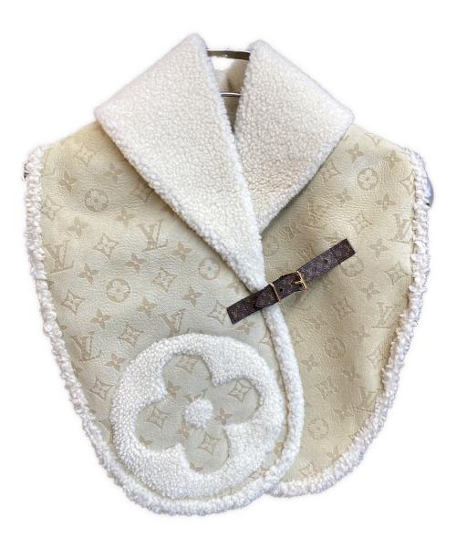 LOUIS VUITTON（ルイ ヴィトン）LOUIS VUITTON (ルイ ヴィトン) LV Snug Scarf ボア ムートン モノグラム ティペット スカーフ ベージュの古着・服飾アイテム
