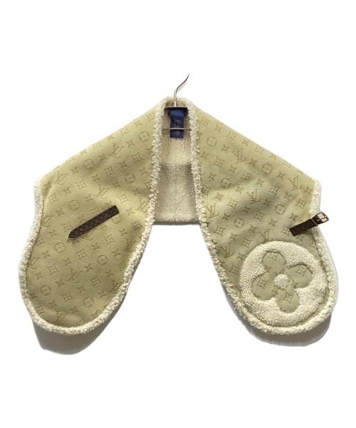 LOUIS VUITTON（ルイ ヴィトン）LOUIS VUITTON (ルイ ヴィトン) LV Snug Scarf ボア ムートン モノグラム ティペット スカーフ ベージュの古着・服飾アイテム