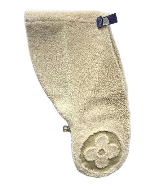 LOUIS VUITTON（ルイ ヴィトン）LOUIS VUITTON (ルイ ヴィトン) LV Snug Scarf ボア ムートン モノグラム ティペット スカーフ ベージュの古着・服飾アイテム