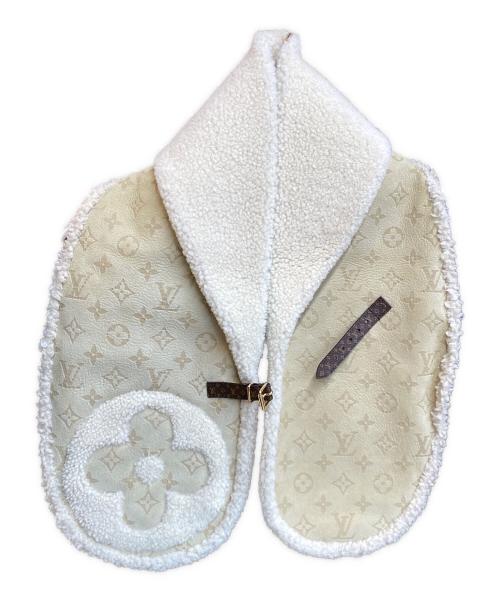 LOUIS VUITTON（ルイ ヴィトン）LOUIS VUITTON (ルイ ヴィトン) LV Snug Scarf ボア ムートン モノグラム ティペット スカーフ ベージュの古着・服飾アイテム