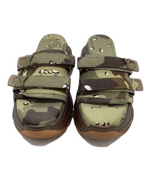 YELLO（イエロ）YELLO (イエロー) カモフラ 厚底サンダル オリーブ サイズ:Lの古着・服飾アイテム