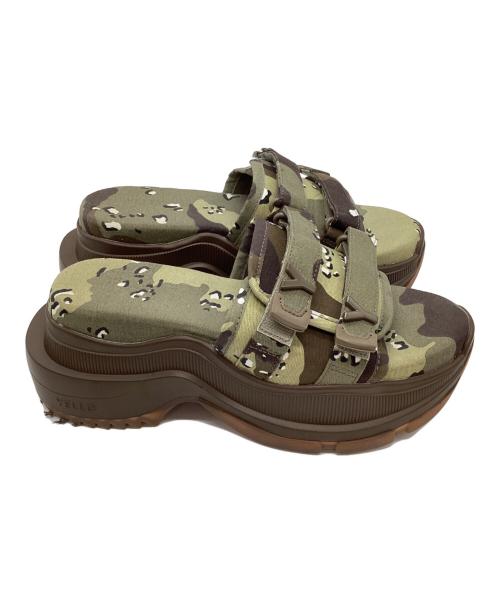 YELLO（イエロ）YELLO (イエロー) カモフラ 厚底サンダル オリーブ サイズ:Lの古着・服飾アイテム