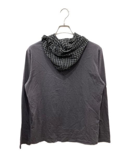 UNDERCOVER（アンダーカバー）UNDERCOVER (アンダーカバー) 小紋チェックフード付ロンTEE グレー サイズ:2 未使用品の古着・服飾アイテム