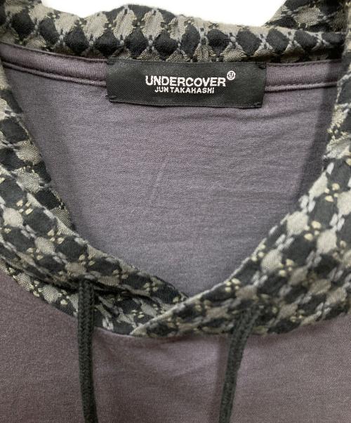 UNDERCOVER（アンダーカバー）UNDERCOVER (アンダーカバー) 小紋チェックフード付ロンTEE グレー サイズ:2 未使用品の古着・服飾アイテム