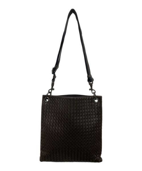 BOTTEGA VENETA（ボッテガベネタ）BOTTEGA VENETA (ボッテガベネタ) イントレチャート レザーショルダーバッグ ブラウン サイズ:OneSizeの古着・服飾アイテム