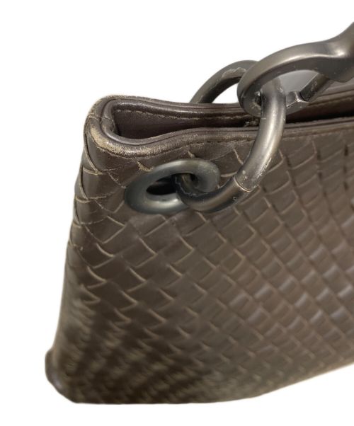 BOTTEGA VENETA（ボッテガベネタ）BOTTEGA VENETA (ボッテガベネタ) イントレチャート レザーショルダーバッグ ブラウン サイズ:OneSizeの古着・服飾アイテム