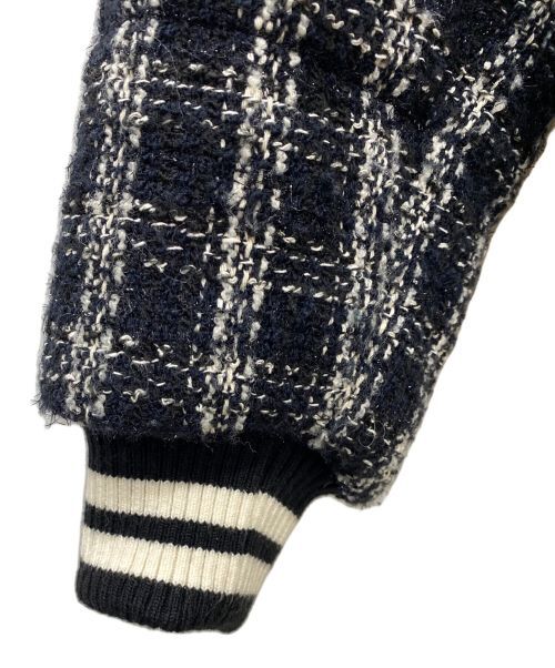MSGM（エムエスジーエム）MSGM (エムエスジーエム) 中綿ツイードジャケット ホワイト×ブラック サイズ:SIZE 38の古着・服飾アイテム