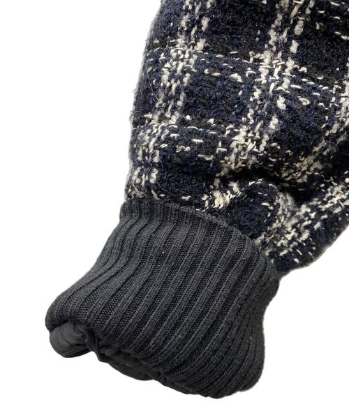 MSGM（エムエスジーエム）MSGM (エムエスジーエム) 中綿ツイードジャケット ホワイト×ブラック サイズ:SIZE 38の古着・服飾アイテム