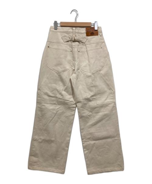 B.BALLSY（ボールジーブラザーズ）B.BALLSY (ボールジーブラザーズ) シンチバックワイドペンタ―パンツ アイボリー サイズ:Mの古着・服飾アイテム