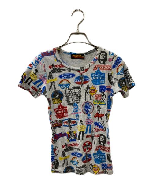Hysteric Glamour（ヒステリックグラマー）Hysteric Glamour (ヒステリックグラマー) 総柄Tee グレー サイズ:Freeの古着・服飾アイテム