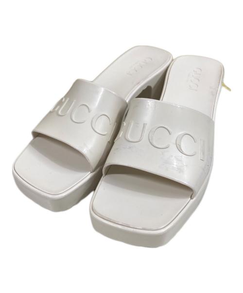 GUCCI（グッチ）GUCCI (グッチ) ラバースライドサンダル ホワイト サイズ:36の古着・服飾アイテム