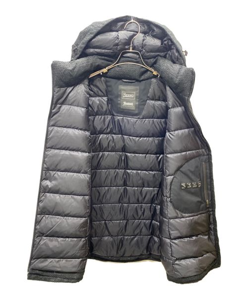 HERNO（ヘルノ）HERNO (ヘルノ) 19AWツイードラメフェザーダウンコート ブラック サイズ:40の古着・服飾アイテム