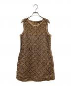 LOUIS VUITTONルイ ヴィトン）の古着「11SS モノグラムレースドレスワンピース」｜ベージュ