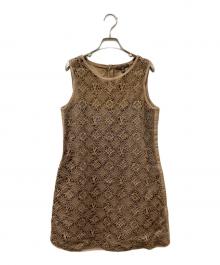 LOUIS VUITTON（ルイ ヴィトン）の古着「11SS モノグラムレースドレスワンピース」｜ベージュ