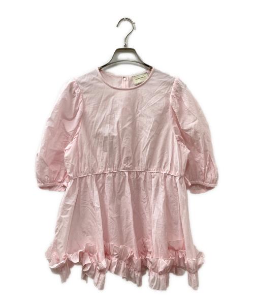 UNITED ARROWS TOKYO（ユナイテッドアローズトウキョウ）UNITED ARROWS TOKYO (ユナイテッドアローズトウキョウ) スソフリル パフスリーブ ブラウス ピンク サイズ:FREEの古着・服飾アイテム