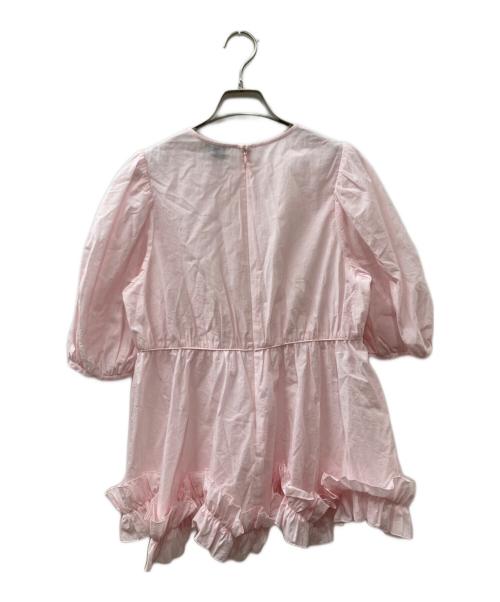 UNITED ARROWS TOKYO（ユナイテッドアローズトウキョウ）UNITED ARROWS TOKYO (ユナイテッドアローズトウキョウ) スソフリル パフスリーブ ブラウス ピンク サイズ:FREEの古着・服飾アイテム