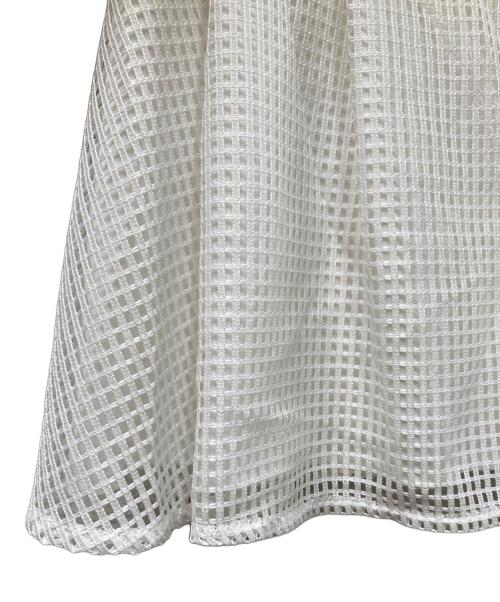 CELFORD（セルフォード）CELFORD (セルフォード) パフスリーブメッシュブラウス ホワイト サイズ:36の古着・服飾アイテム