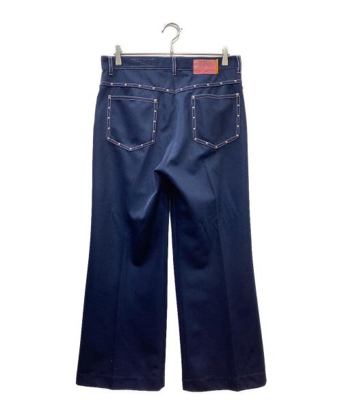 myne（マイン）myne (マイン) FARAH (ファーラー) Studs Wide Flare Pants ネイビー サイズ:Lの古着・服飾アイテム
