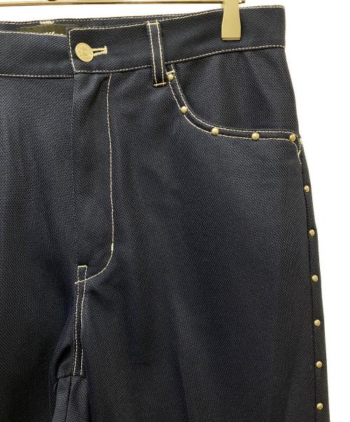 myne（マイン）myne (マイン) FARAH (ファーラー) Studs Wide Flare Pants ネイビー サイズ:Lの古着・服飾アイテム