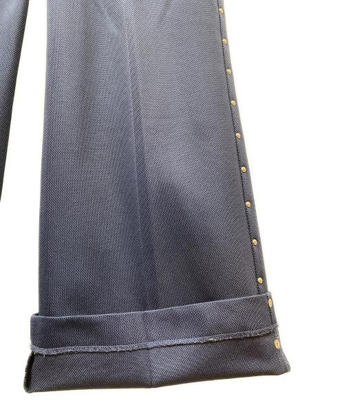 myne（マイン）myne (マイン) FARAH (ファーラー) Studs Wide Flare Pants ネイビー サイズ:Lの古着・服飾アイテム