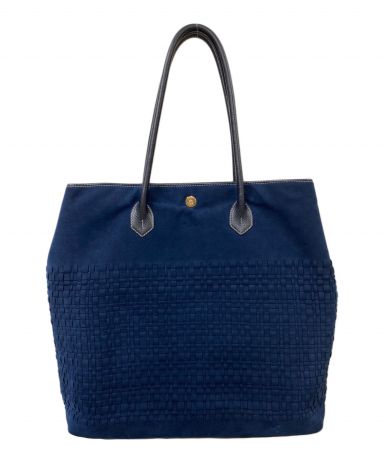 シセイ　Cisei ネイビー スエード ビジネスバッグ 中古・古着通販】cisei (シセイ) メッシュデザインスウェードバッグ